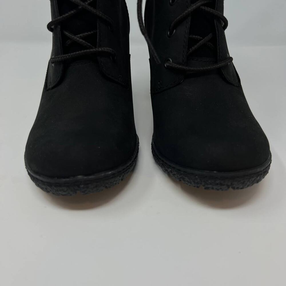 NWOT Timberland Women's Tillston High Heel Boots Size 7 Black Leather - Picture 8 of 13